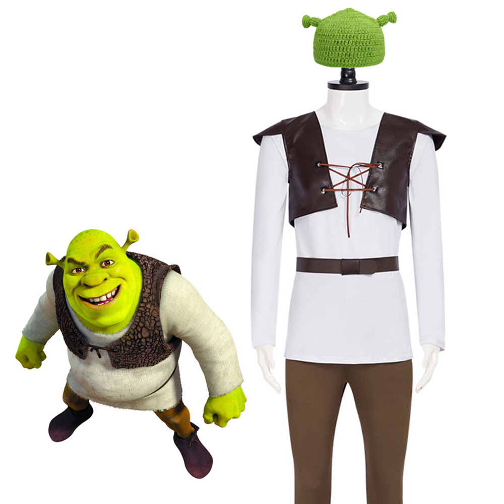 Shrek أزياء تنكرية قبعة خضراء  - مراجعة Leather Work Vest وسعره
