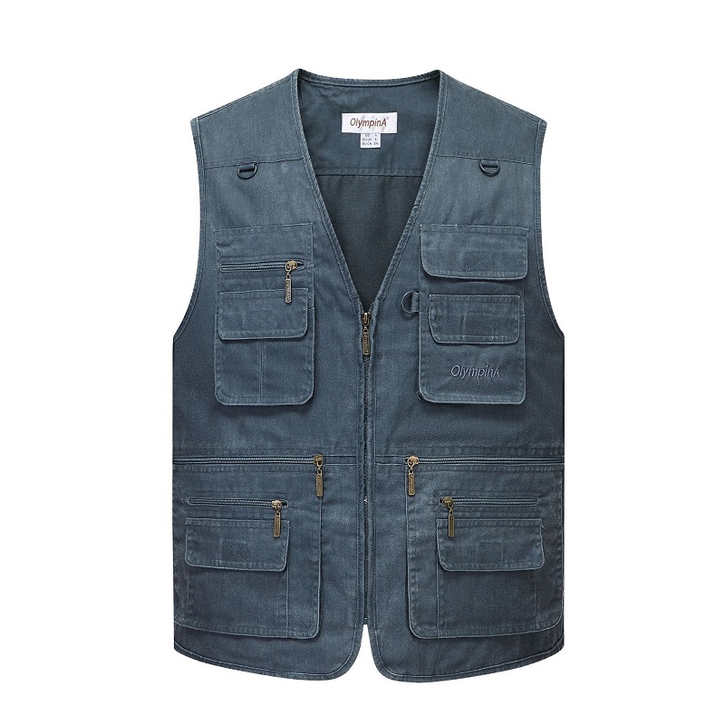 متعددة جيب الرجال سترة سستة جا - مراجعة Leather Work Vest وسعره