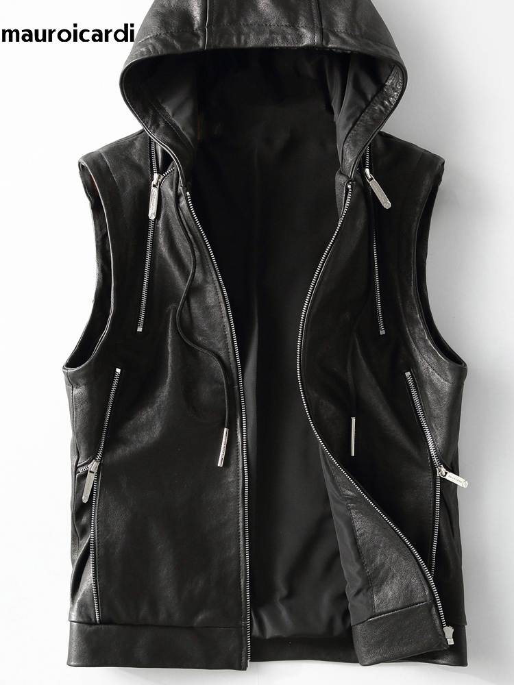 Mauroicardi ربيع الخريف الفاخر - مراجعة Leather Work Vest وسعره