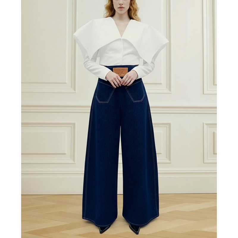 جينز نسائي أزرق عتيق من Tinan  - مراجعة Leather Work Jeans وسعره