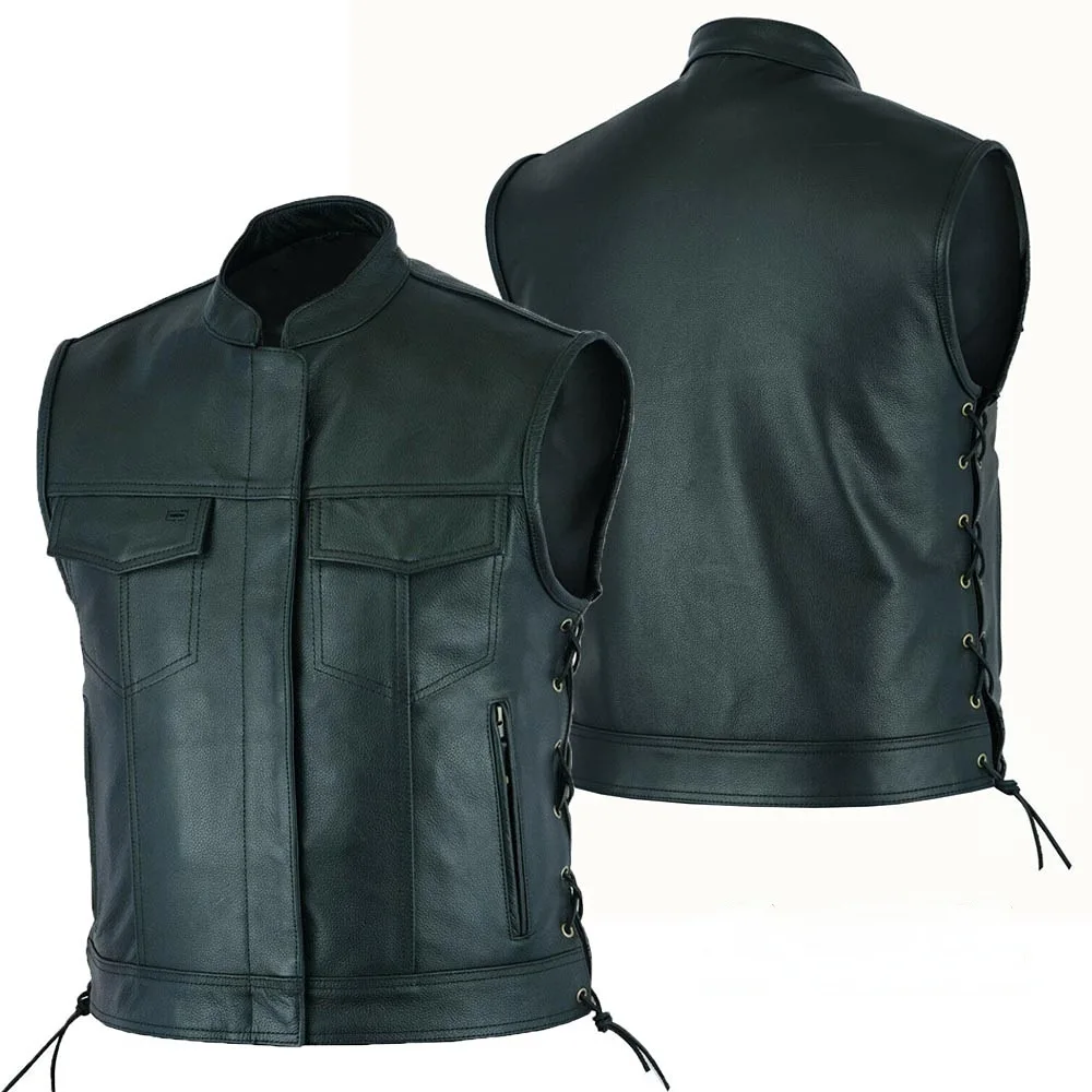 سترة جلدية فاسق موضة معطف غير  - مراجعة Leather Work Vest وسعره