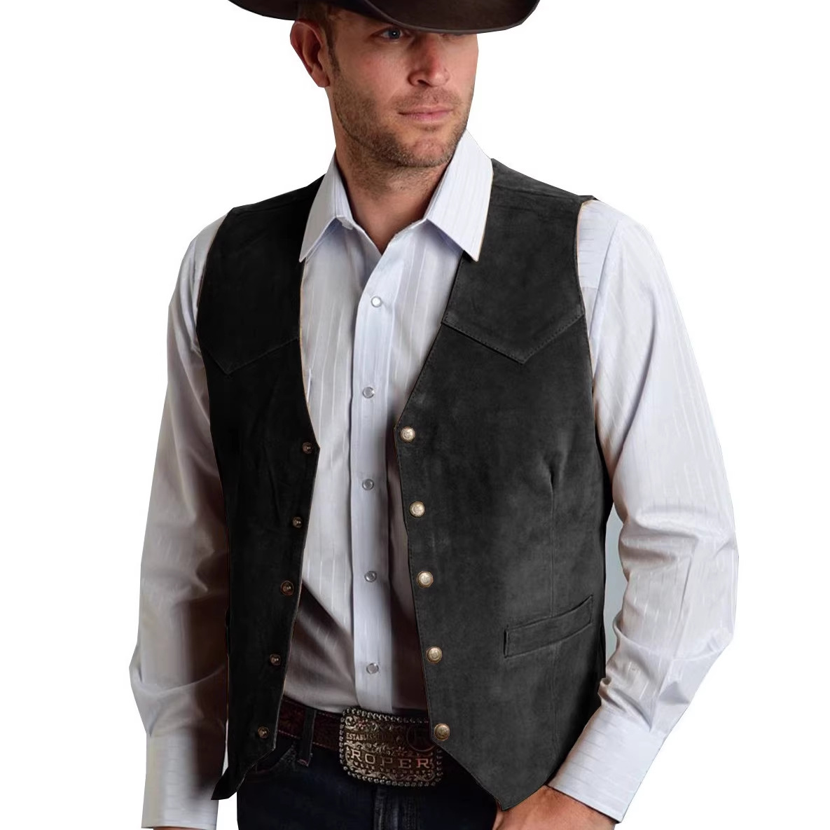 سترة رجالية 2026 من الجلد المد - مراجعة Leather Work Vest وسعره